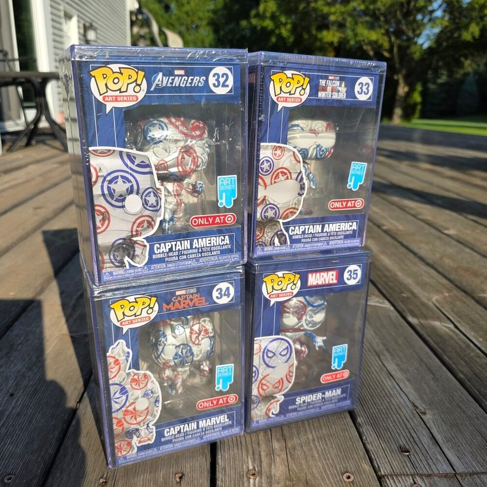 Funko POP "Artist Series Marvel Patriotic Age Art" Lot